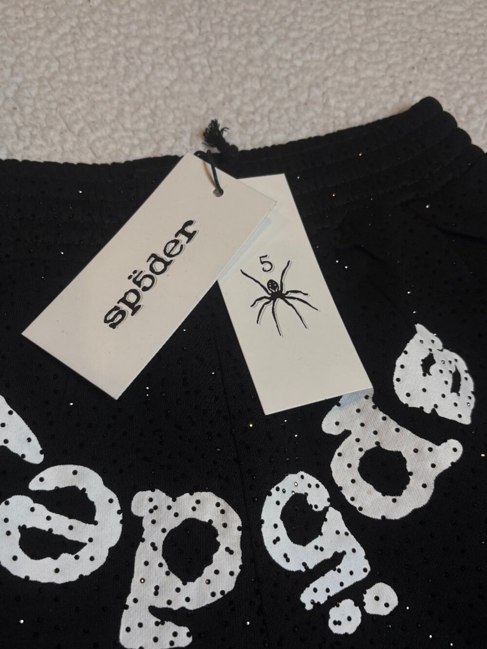 Sp5der v2 Black and Grey SweatShorts